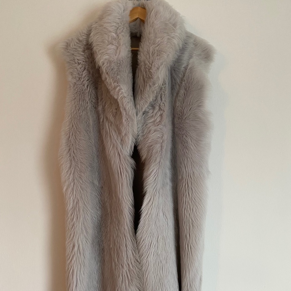 Reiss Women's Grey Lexi Reversible Shearling Gilet